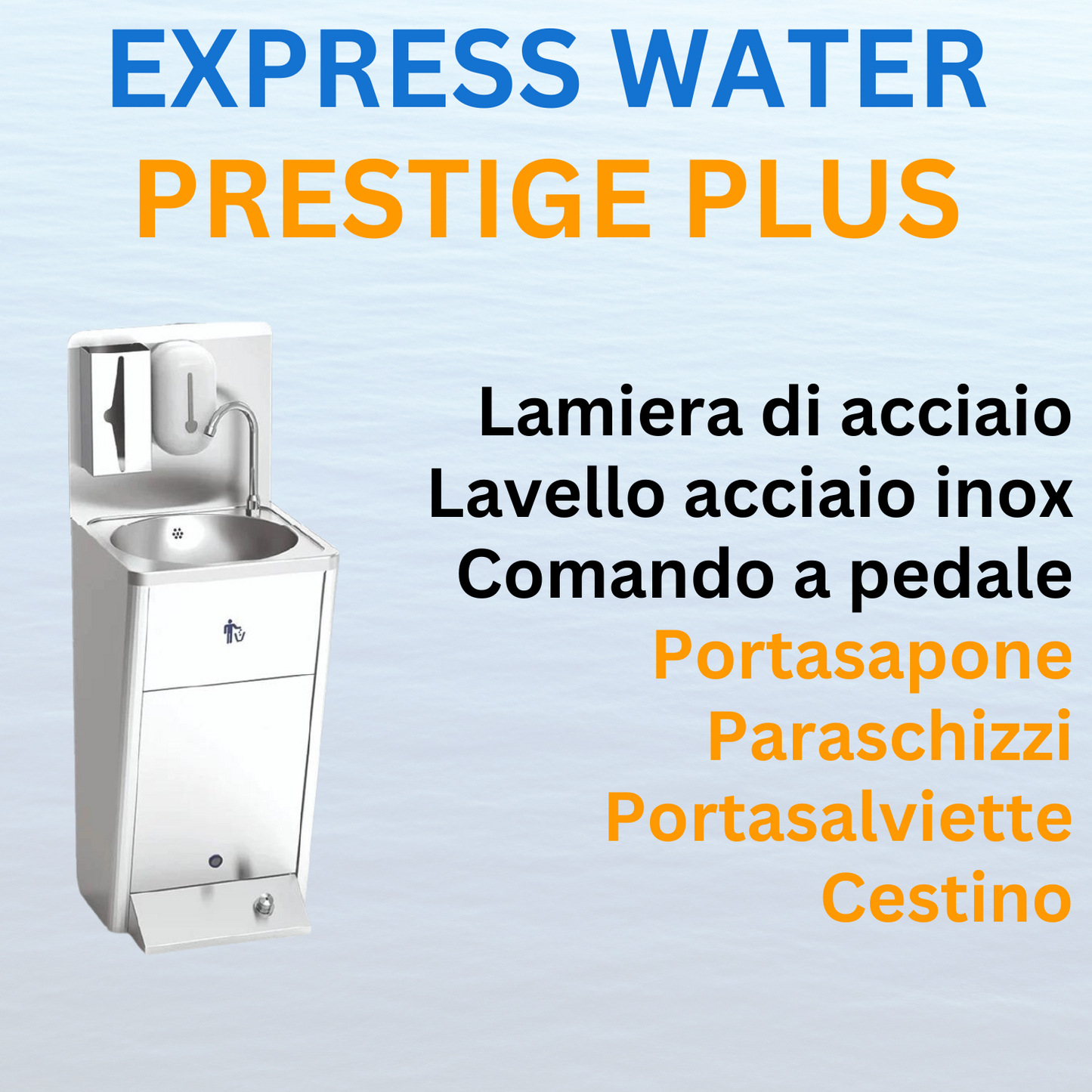 Column sink with accessories