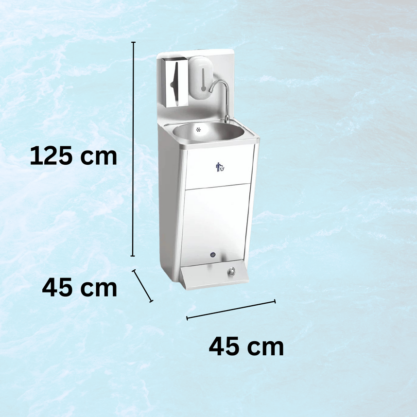 Column sink with accessories