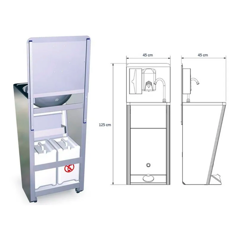 Autonomous sink Mod. Silver plus