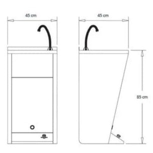 Column sink without accessories